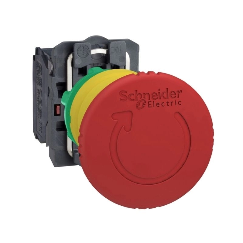 Parada de emergencia 1/4 giro trigger rojo 40mm 1NA+1NC 